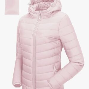 Light Pink Hooded Puffer Jacket